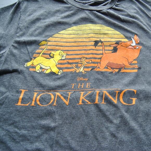 Disney The Lion King Simba Pumbaa and Timon Medium Gray Short Sleeve Shirt - Picture 2 of 5